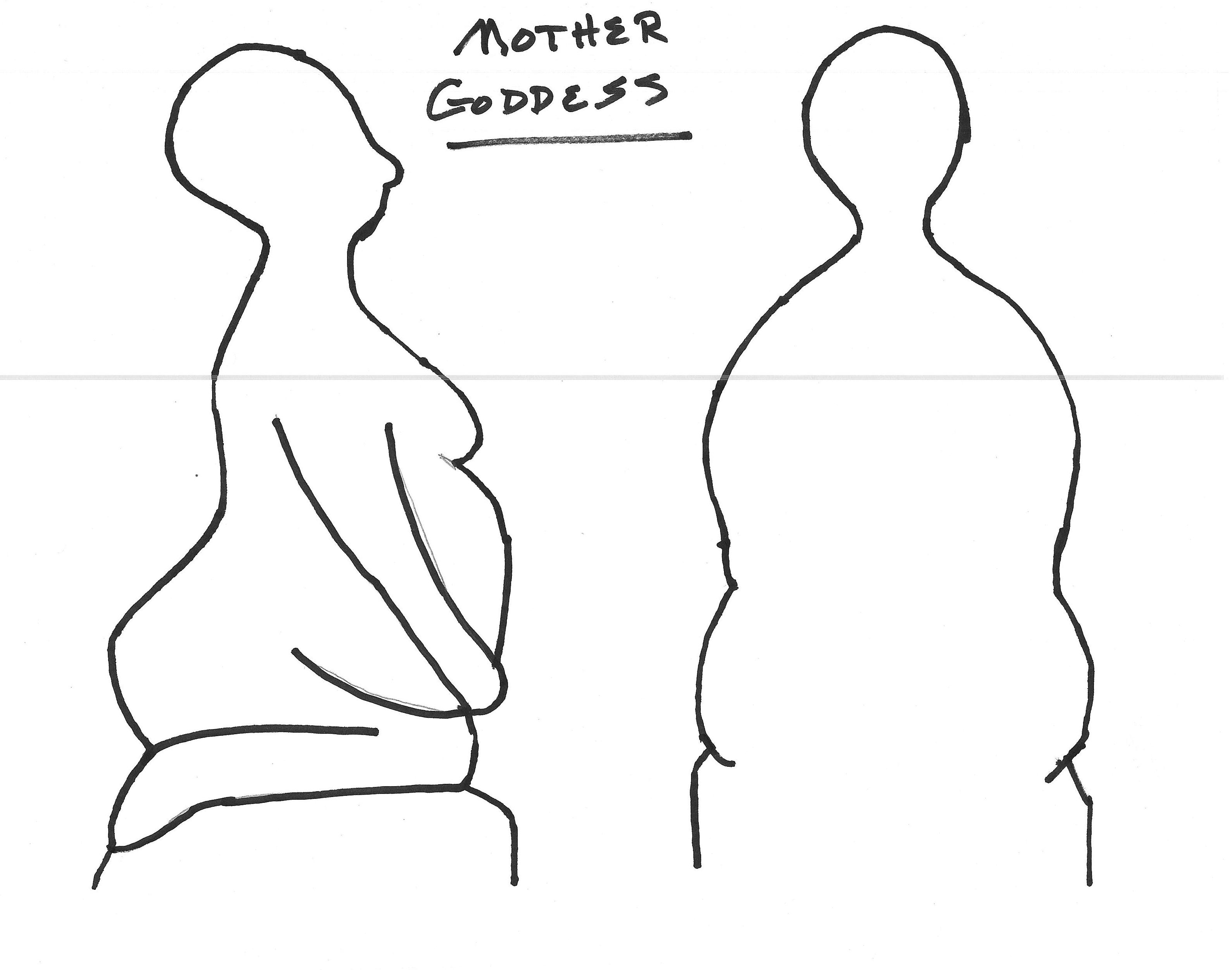 Mother Goddess wood carving pattern